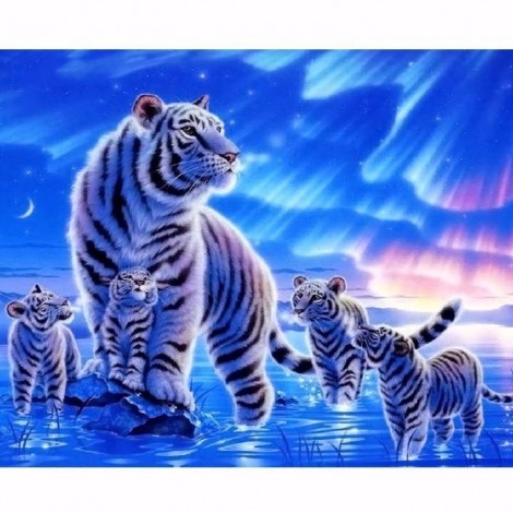 5D DIY Diamond Painting Kits Dream Cartoon Family Tigers