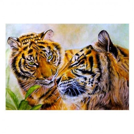 5D Diamond Painting Kits Couple Tiger in Love