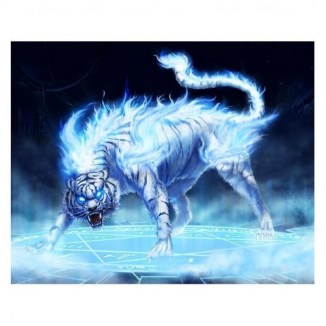 5D DIY Diamond Painting Kits Cartoon Dream Animal Roaring Tiger