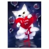 5D DIY Diamond Painting Kits Cartoon Lovely White Cat