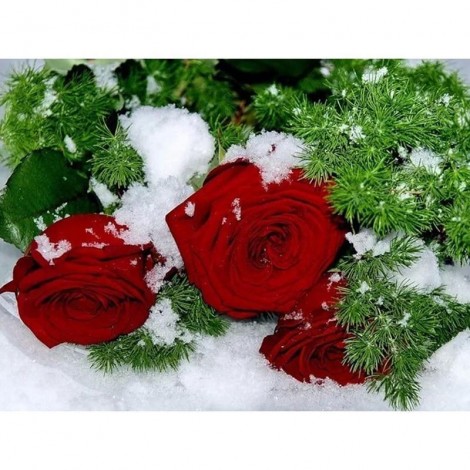 5D DIY Diamond Painting Kits Winter Mosaic Flowers Christmas