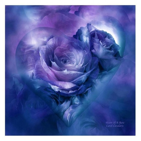 5D DIY Diamond Painting Kits Romantic Heart-shaped Blue Rose