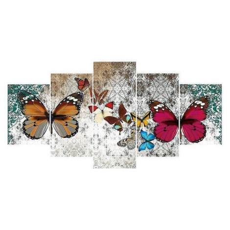 5D DIY Diamond Painting Kits Multi Panel Butterfly Picture
