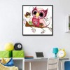 5D DIY Diamond Painting Kits Cute Naughty Cartoon Pink and Red Owl