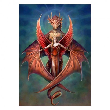 5D DIY Diamond Painting Kits Special Red Beauty And Dragon