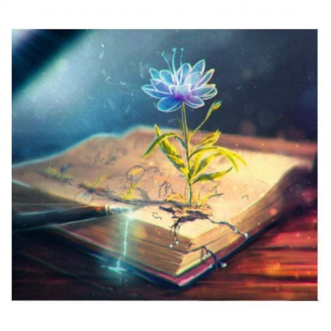 5D DIY Diamond Painting Kits Fantasy Mystical Book Flower