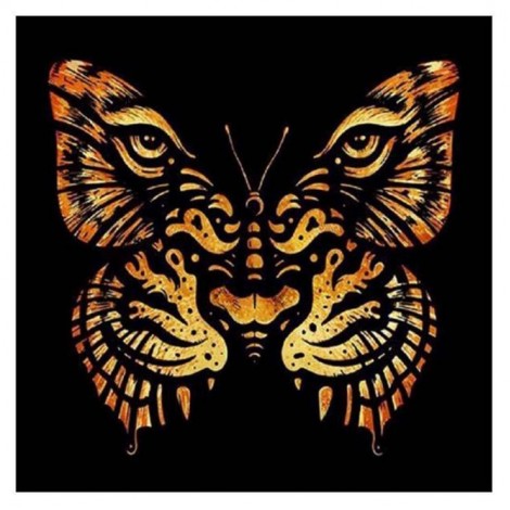 5D DIY Diamond Painting Kits Abstract Tiger Face Butterfly