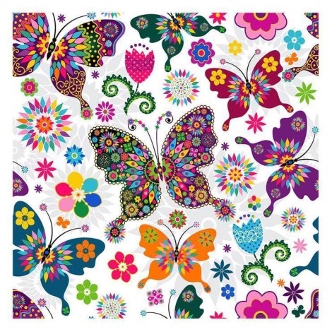 5D DIY Diamond Painting Kits Colorful Cartoon Butterfly