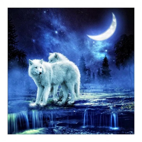 5D DIY Diamond Painting Kits Dream White Wolf