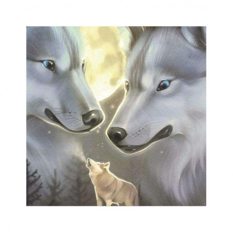 5D DIY Diamond Painting Kits Dream White Wolf