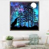 5D DIY Diamond Painting Kits Dream Wolf Forest Mountain Moon