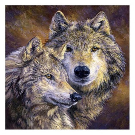 5D DIY Diamond Painting Kits Cartoon Wolf Couple