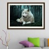 5D DIY Diamond Painting Kits Special White Wolf in the Dark Forest