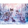 5D Diy Diamond Painting Kits Cross Stitch Forest Wolf Family
