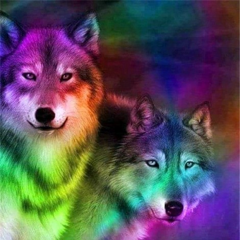 5D DIY Diamond Painting Kits Dream Cool Color Wolfs