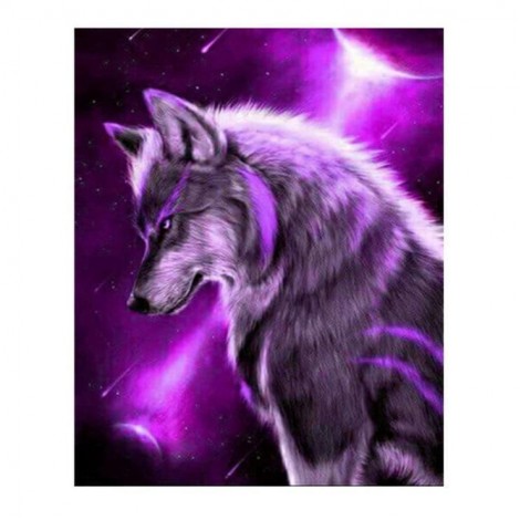 5D DIY Diamond Painting Kits Dream Cool Purple Wolf Moon