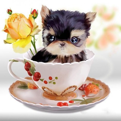 5d Diy Diamond Painting Cat Kits Cute Cat In Teacup