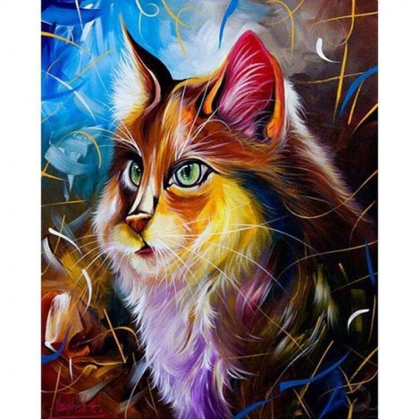 2019 New Oil Painting Style Cat 5d Diy Cross Stitch Diamond Painting Kits
