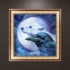 5D DIY Diamond Painting Kits Dream Moon Colorful Sky Wolf and Eagle