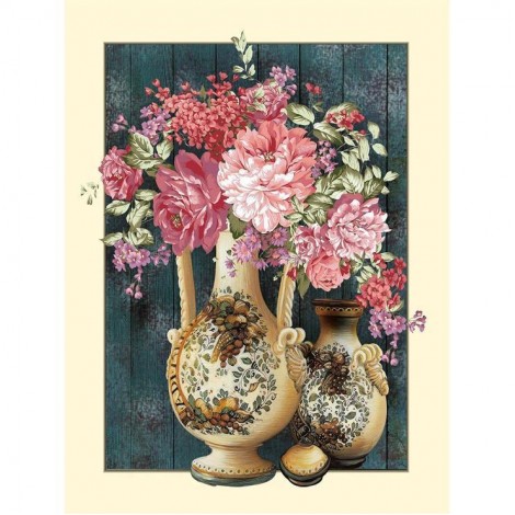5D DIY Diamond Painting Kits Artistic Flowers in Vase