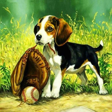 2019 New Hot Sale Dogs And Baseball 5d Diy Full Diamond Painting Dogs Kits