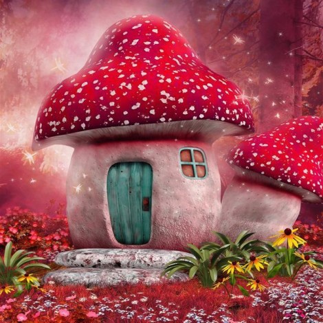 5D DIY Diamond Painting Kits Fantasy Special Magic Forest Mushroom House