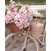 5D DIY Diamond Painting Kits Beautiful Pink Bicycle Flowers