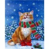 5D DIY Diamond Painting Kits Winter Animal Cute Happy Cat