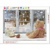 5D DIY Diamond Painting Kits Winter Christmas Window Bear