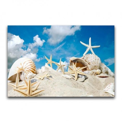 5D DIY Diamond Painting Kits Shell Starfish on the Beach