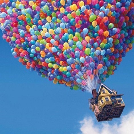 5D DIY Diamond Painting Kits House Balloons in the Sky