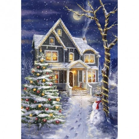 Christmas Tree Village In Winter 5D Diy Diamond Painting Kits