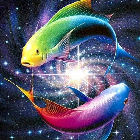 5D DIY Diamond Painting Kits Bedazzled Special Colorful Fish