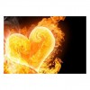 5D DIY Diamond Painting Kits Romantic Yellow Flame Effect Love Heart