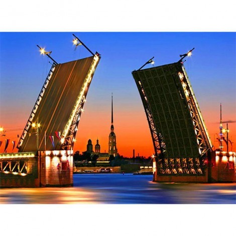 5D DIY Diamond Painting Kits Night City Bridge