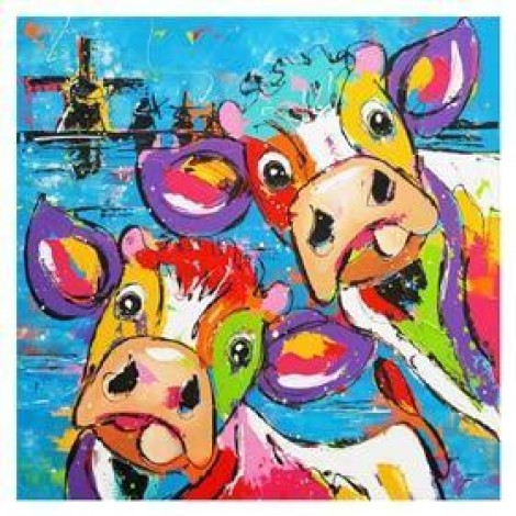 5D Diamond Painting Kits Watercolored Piquant Cow