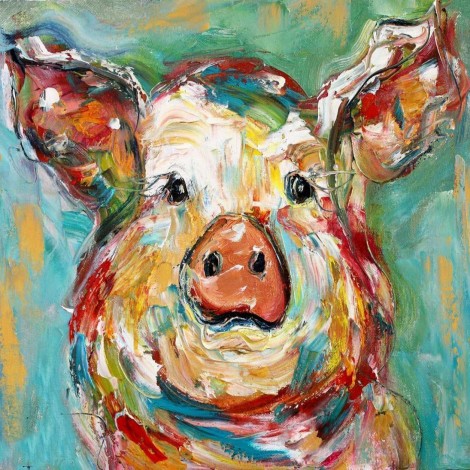 5D Diamond Painting Kits Colored Drawing Cute Pig