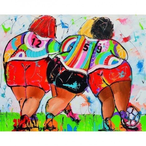 5D DIY Diamond Painting Kits Colorful Cartoon Fat Football Women