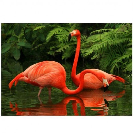 5D DIY Diamond Painting Kits Red Flamingos in the Lake