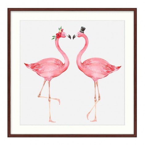 5D DIY Diamond Painting Kits Happy Loving Flamingos