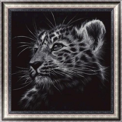 5D DIY Diamond Painting Kits Black White Cute Leopard