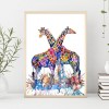 5D DIY Diamond Painting Kits Watercolor Giraffes in Love
