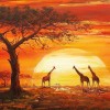 2019 5D Diy Diamond Painting Kits Giraffe Sunset