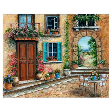 2019 Oil Painting Style Garden Door Diy 5d Diamond Painting Kits