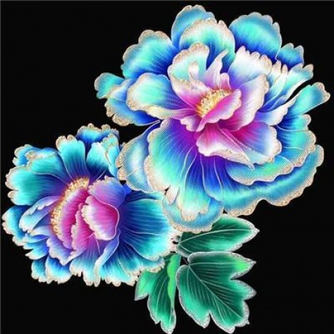 5D DIY Diamond Painting Kits Delicate Blue Flowers