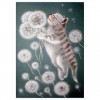 5D DIY Diamond Painting Kits Cartoon Dandelions Cute Cat
