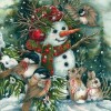 Winter Christmas Snowman 5d Diy Diamond Painting