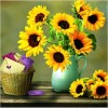 5D DIY Diamond Painting Kits Warm Yellow Sunflowers in Vase