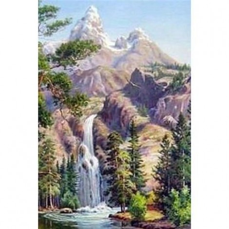 5D DIY Diamond Painting Kits Mountain Waterfall
