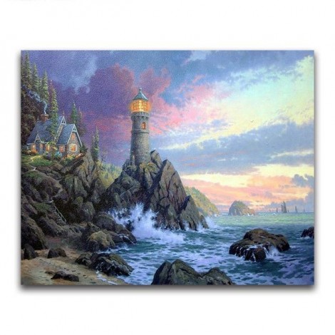 5D DIY Diamond Painting Kits Watercolor Lighthouse Pattern